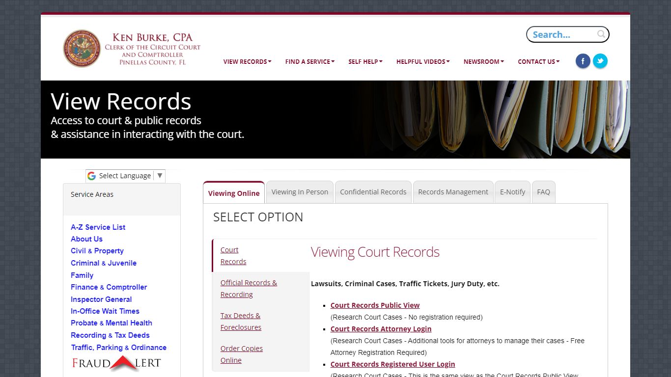 View Records - mypinellasclerk.org